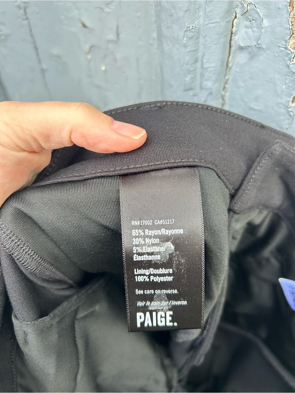 Paige black Stafford Jersey trouser, size 29