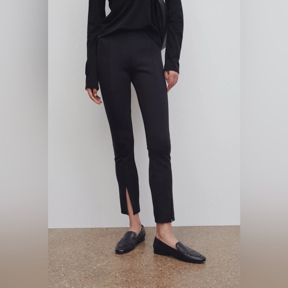 The Row Black Slim Wool Pants, size 8