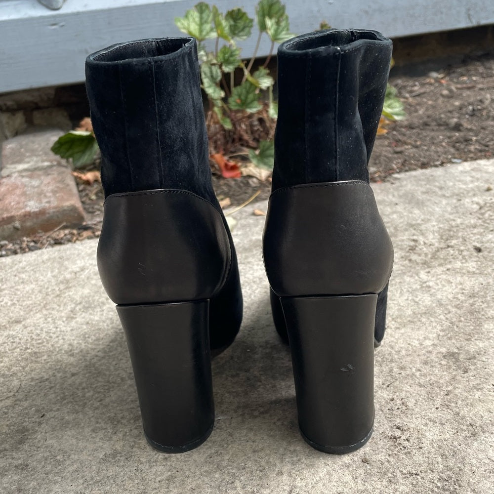 See By Chloé Black Suede Leather Ankle Boots, Size 37