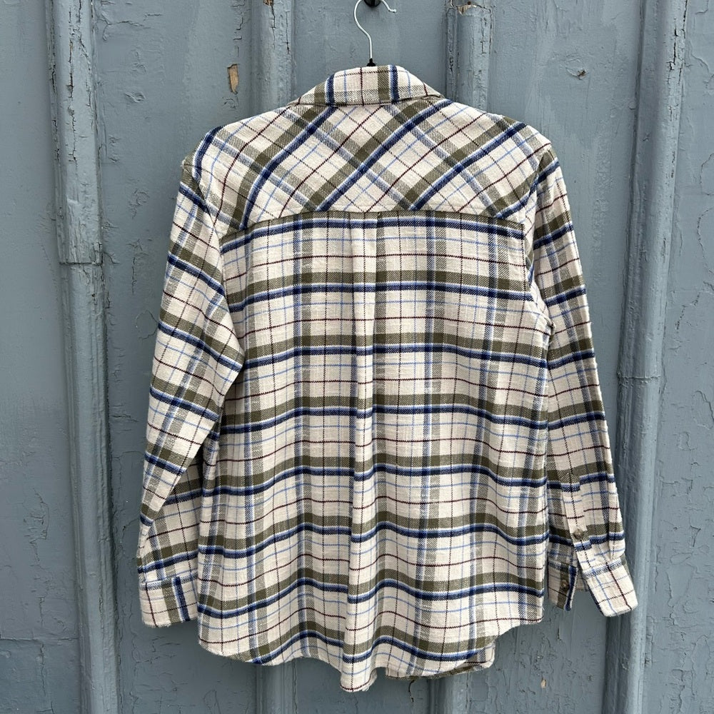 Wilfred Free Plaid Flannel Sail Shirt, size xs