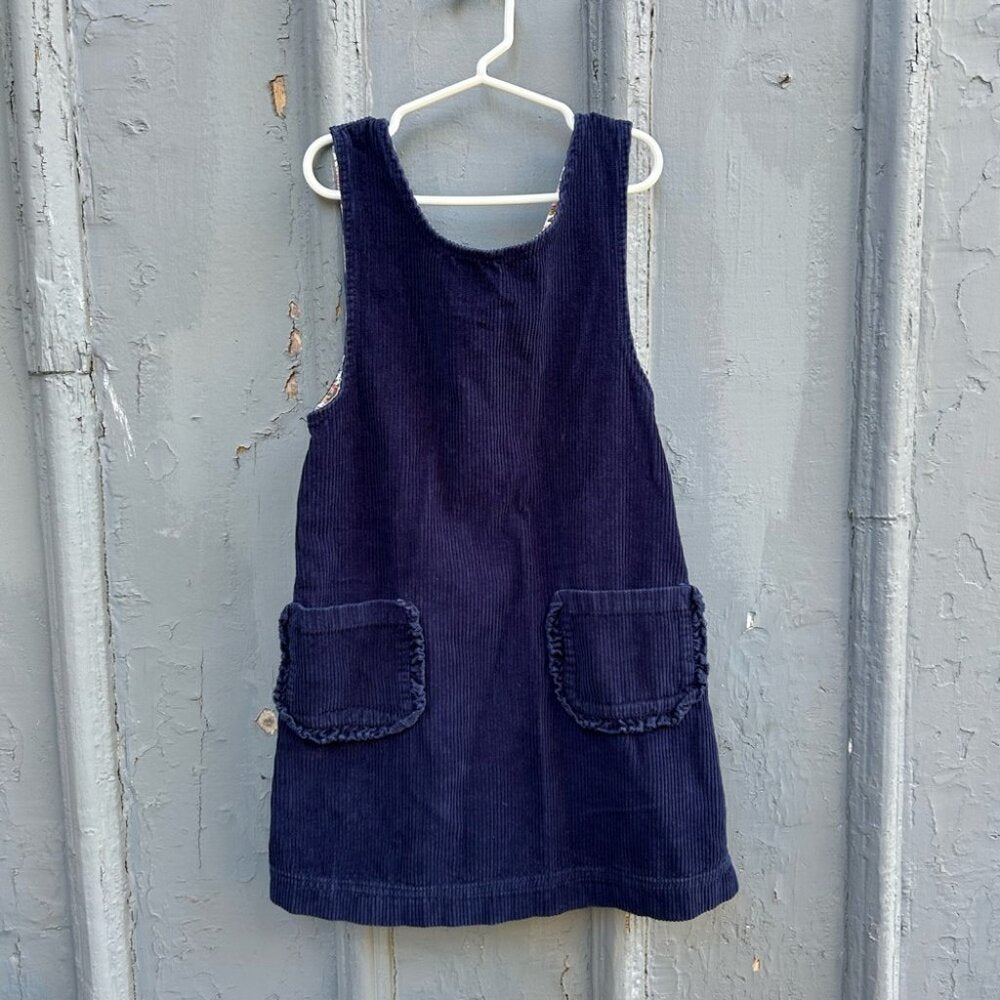 Mini Boden Navy Pocket Cord Pinafore dress, size 8/9