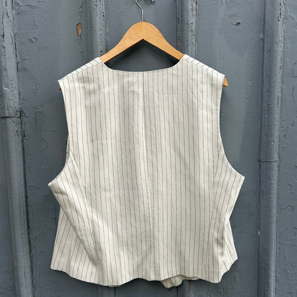 Marina Rinaldi Persona Pin Striped Waist Coat, BNwT, size 16