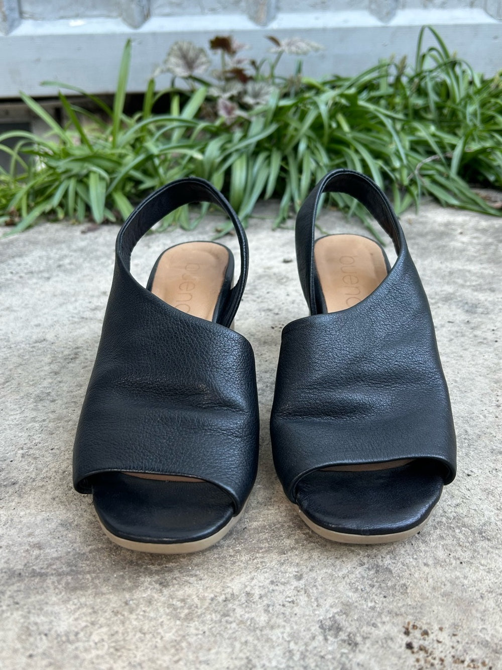 Bueno Black Leather Ryder Slingback, size 37