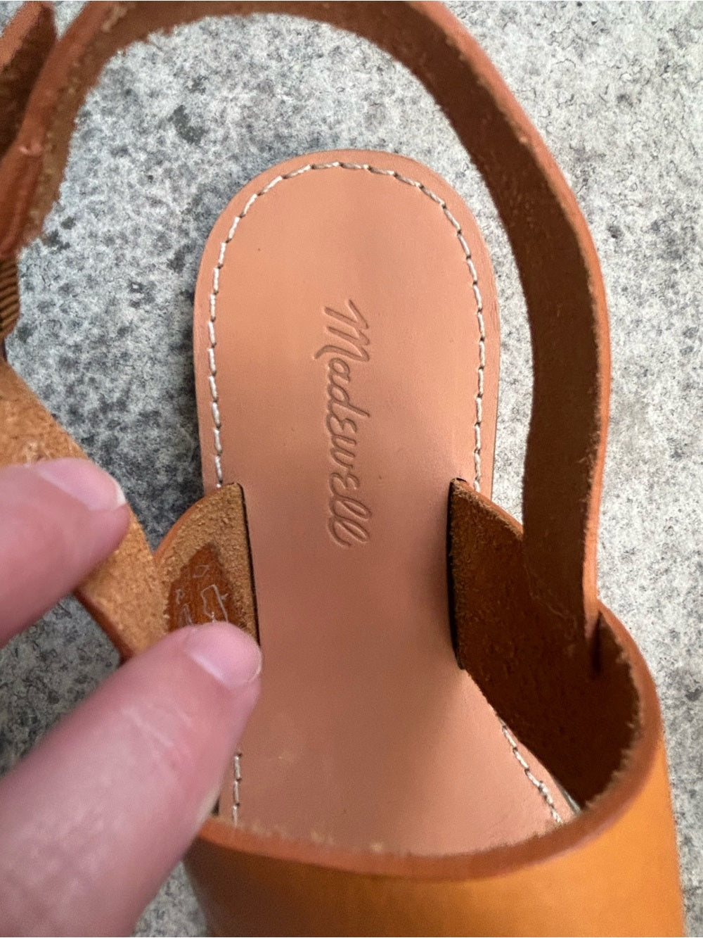 Madewell Taupe Boardwalk Leather Sandals, size 7.5