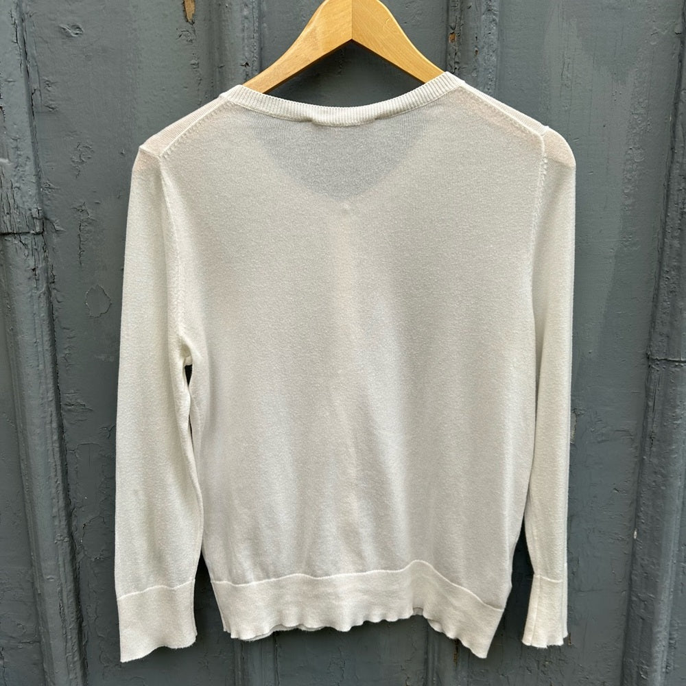 Ann Taylor Loft cream Cotton cardigan, size S