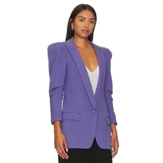 Smythe Texture Scrunch One-Button Blazer, size 2