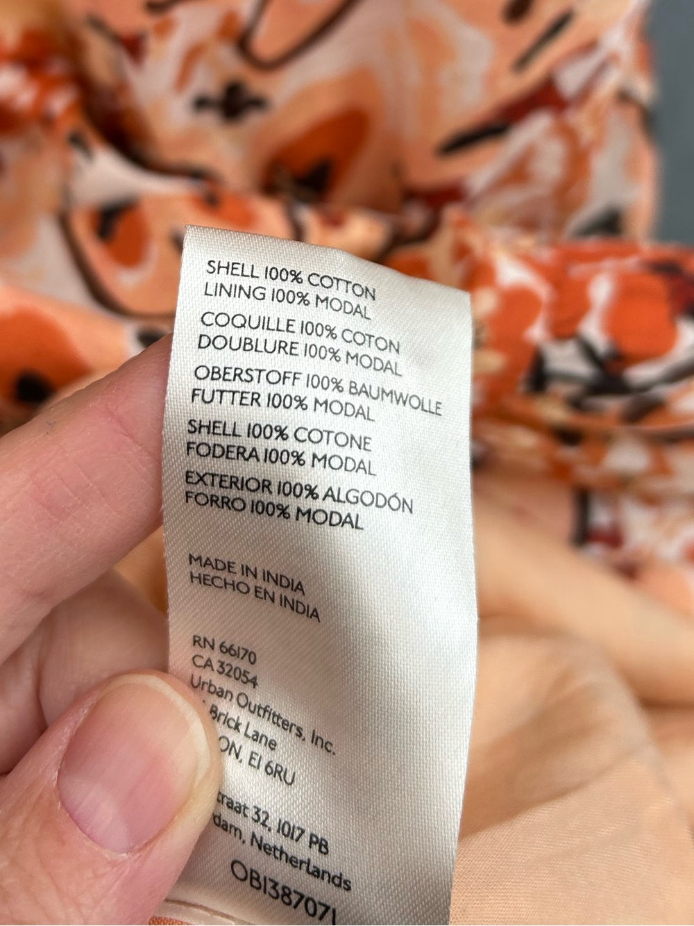 Anthropologie Peregrine Smocked Orange Maxi Dress, Large