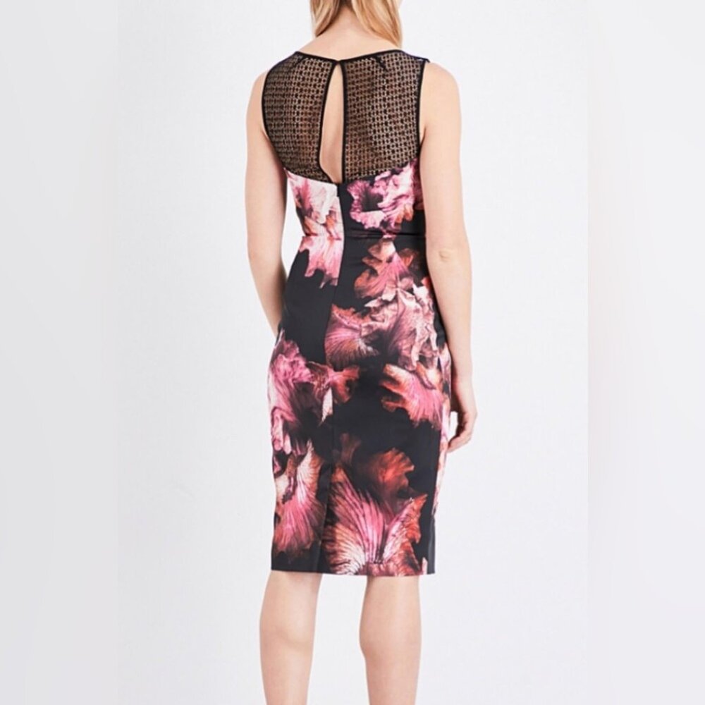 Karen Millen Midnight Orchid Floral Print Dress, size 8