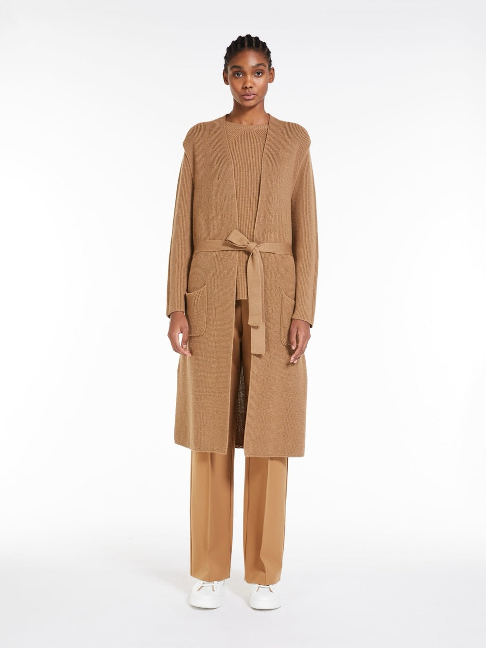 Max Mara Leisure Knitted Wool Waistcoat, BNWT, Taupe, size S