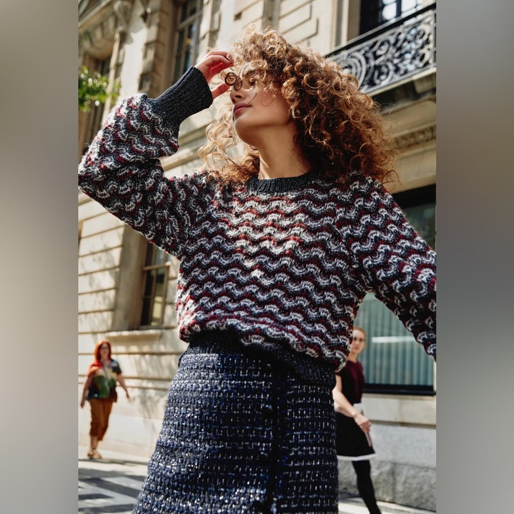 Veronica Beard Ruth open knit sweater, size M
