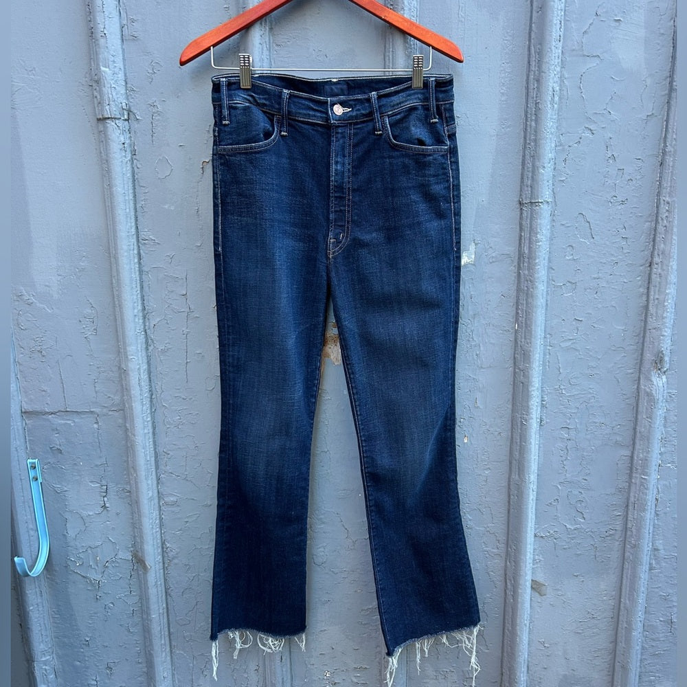 Mother The Hustler Ankle Fray Jeans, size 30