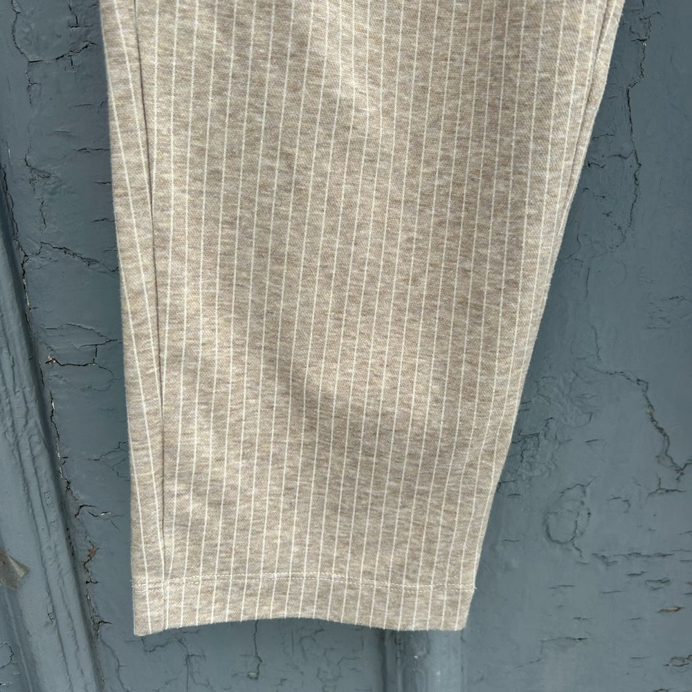 Ann Taylor Loft Taupe Striped Casual Pant (Jogger), size L