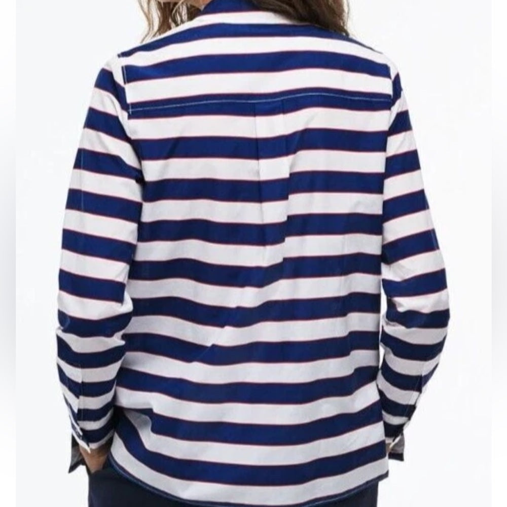 Lacoste Striped Button-down with knit stripe down sides, size 38 (M)