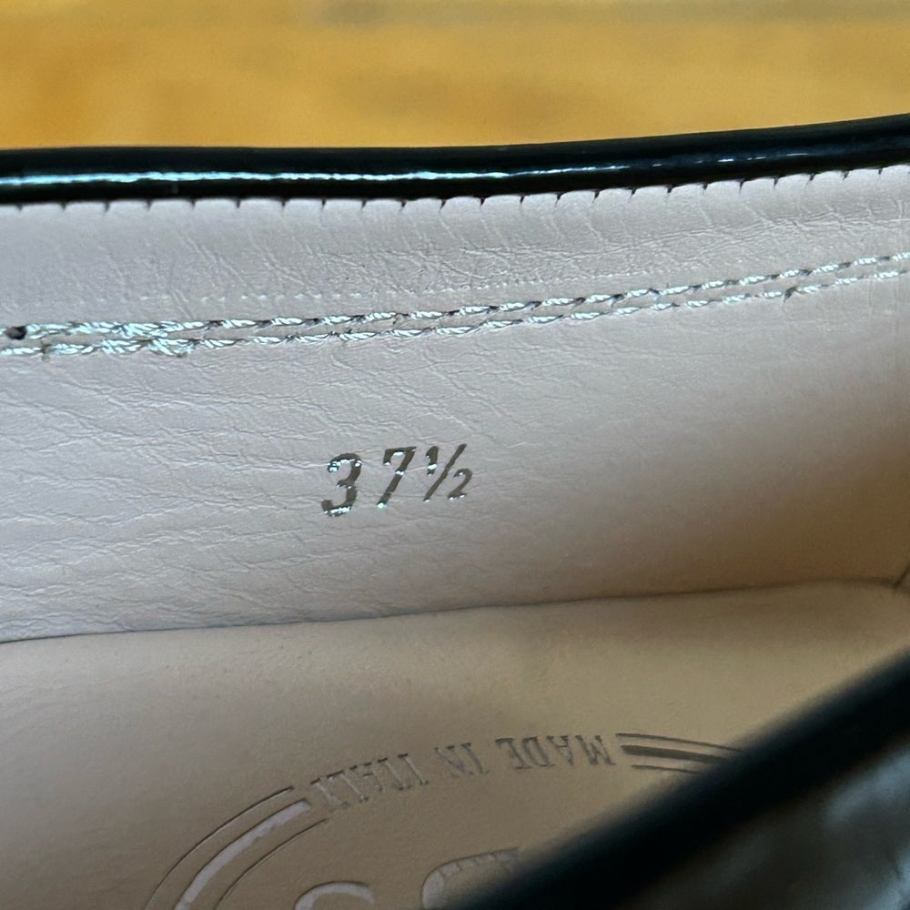 TOD’S Gommino black patent leather loafers, BNWOB, size 37.5