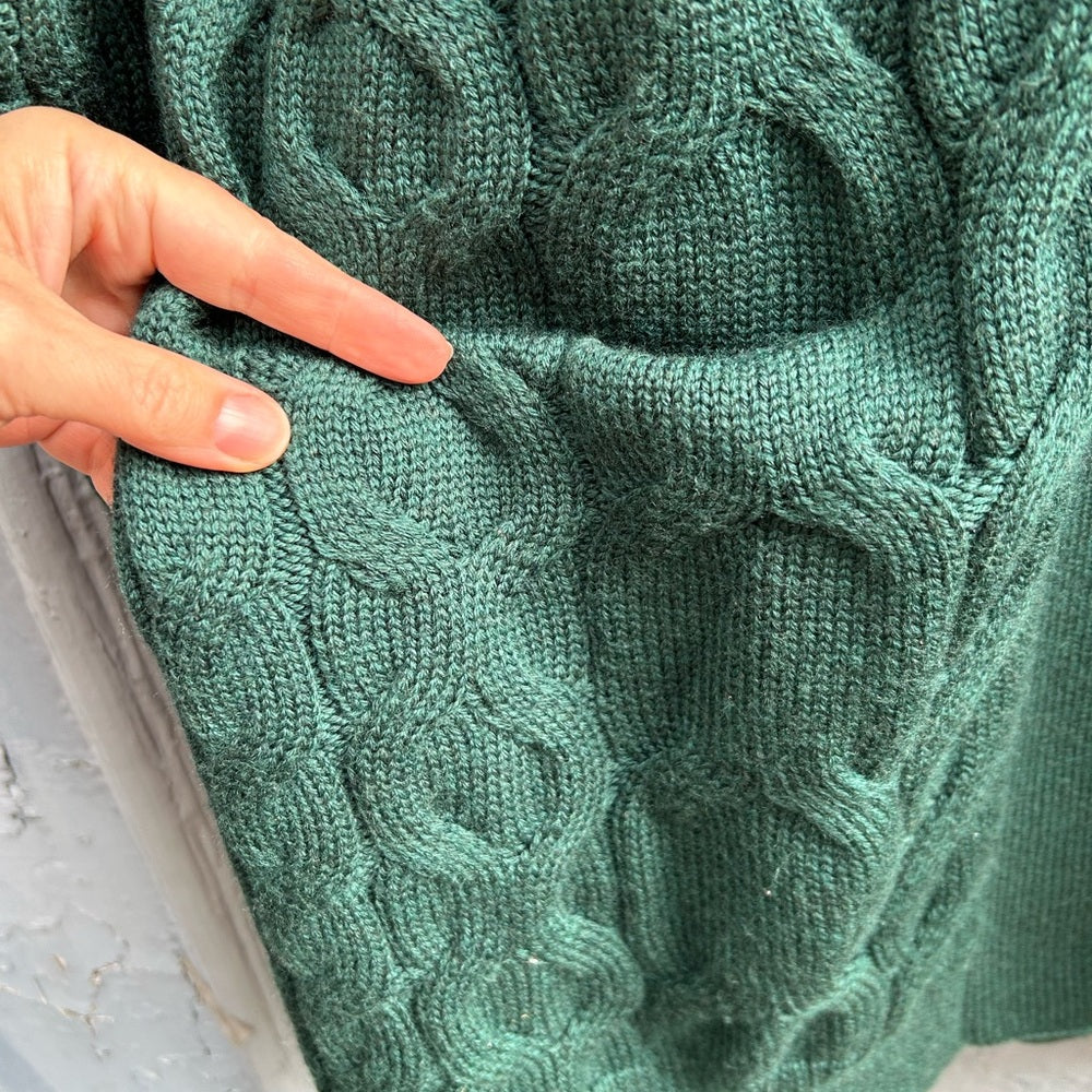 Aritzia Wilfred Forest Green Merino Wool Charlisa Cardigan, Small