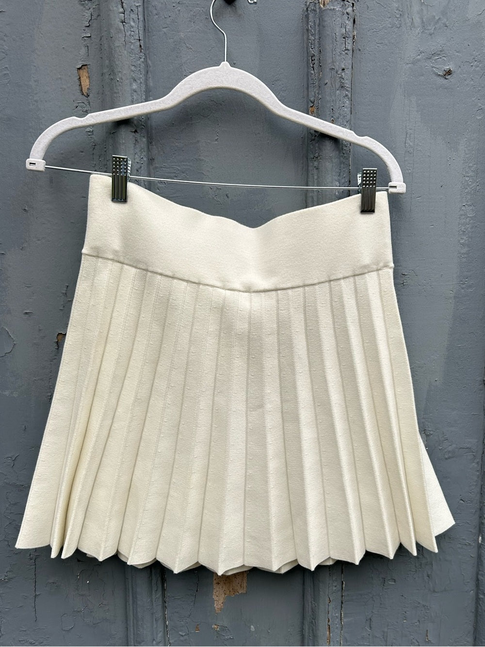 Minnie Rose white Pleated Knit Skort, BNWT, size M