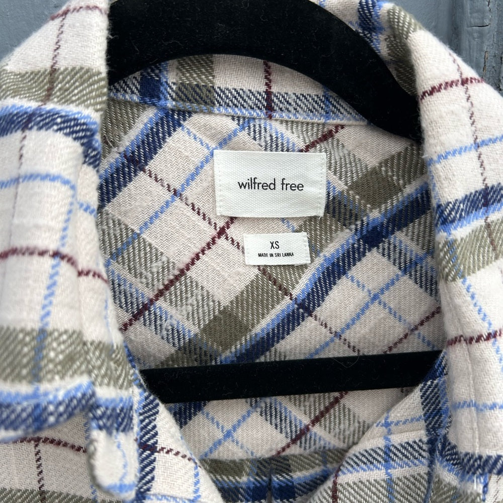 Wilfred Free Plaid Flannel Sail Shirt, size xs