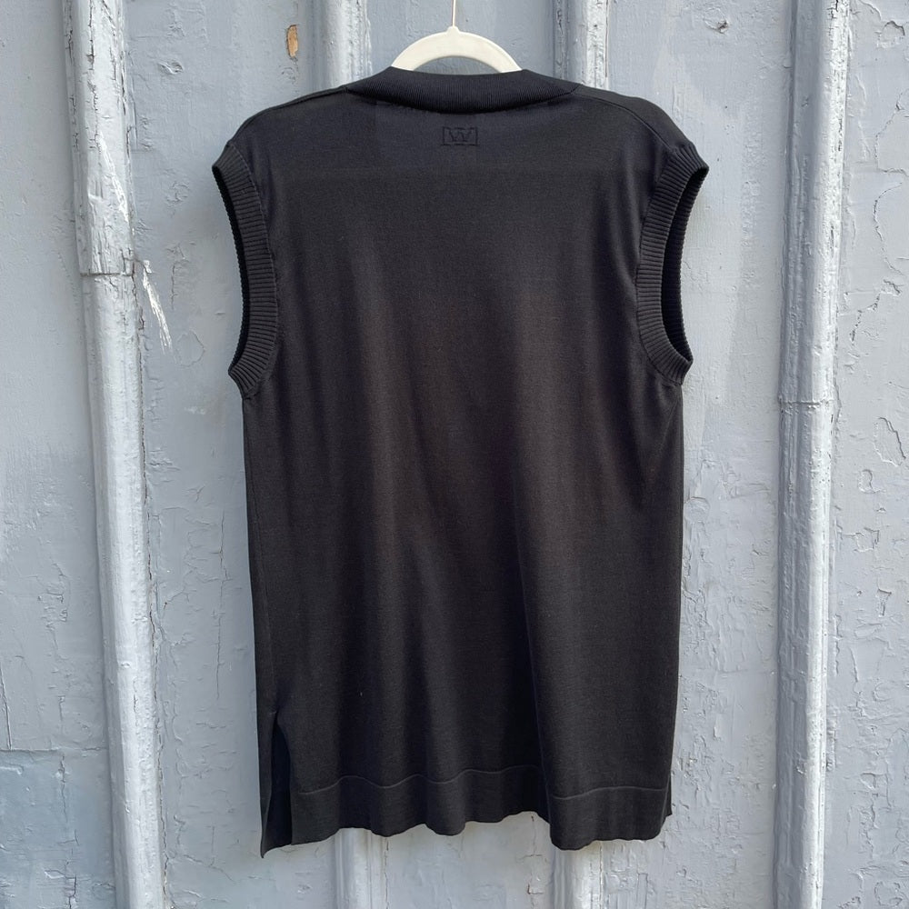 Wolford Black Cotton Silk Sweater Vest, size Small