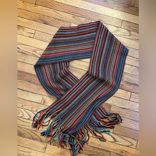 Johnston’s striped Scottish Wool Scarf