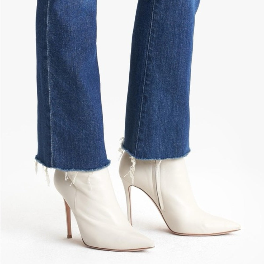 Mother The Hustler Ankle Fray Jeans, size 30