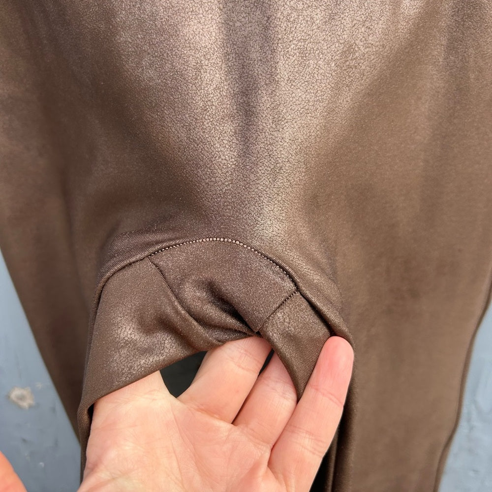 SPANX Brown Faux Leather Legging, size XL