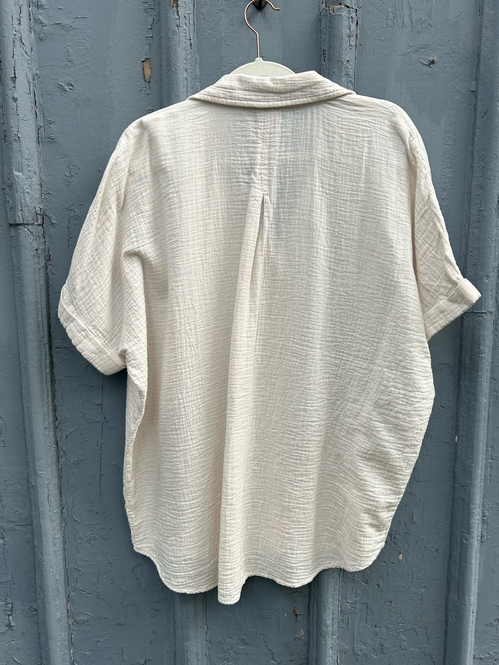Pact coastal Double Gauze Oversized Cotton Shirt, size xs/small