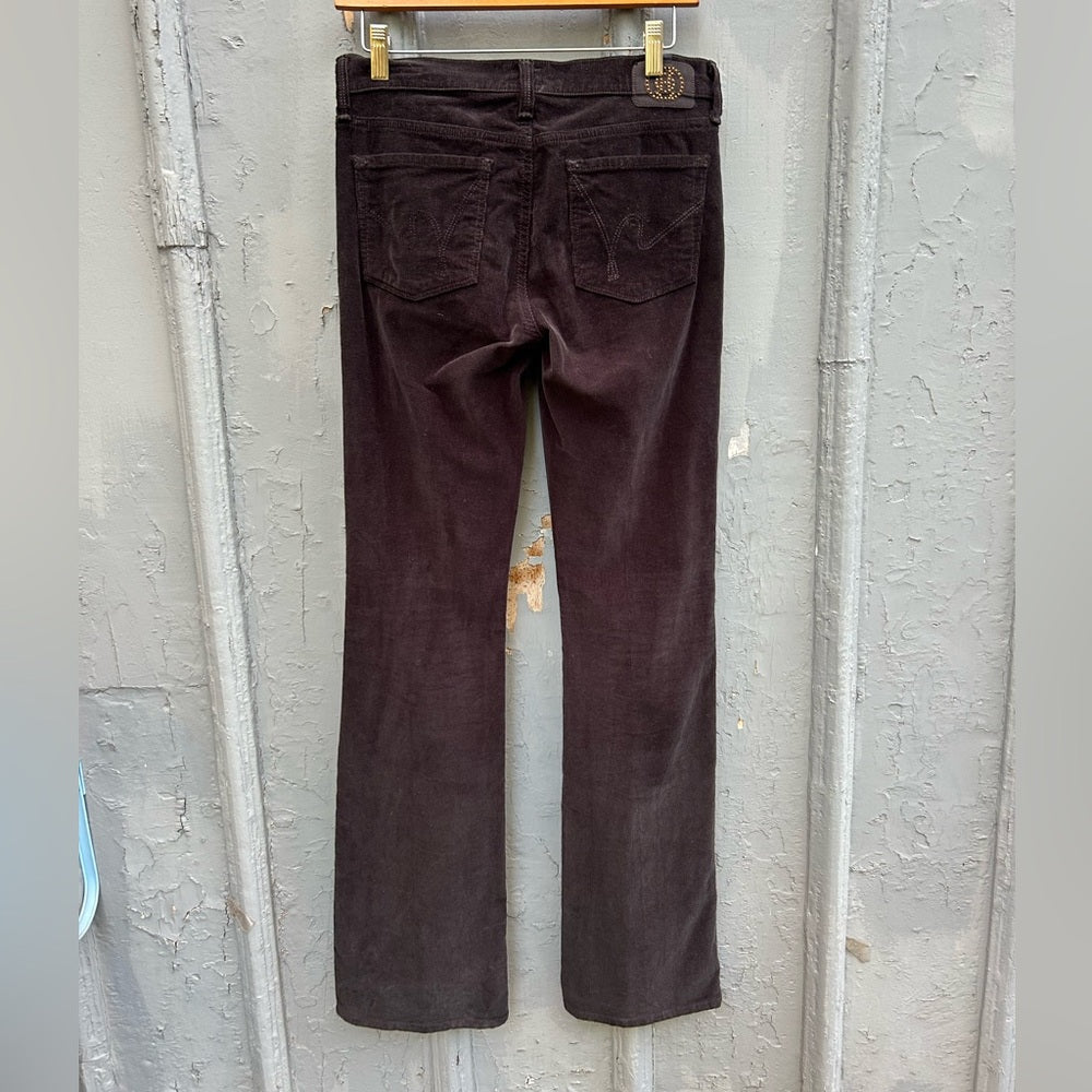 Citizens of Humanity black Amber mid rise bootcut cords, size 27