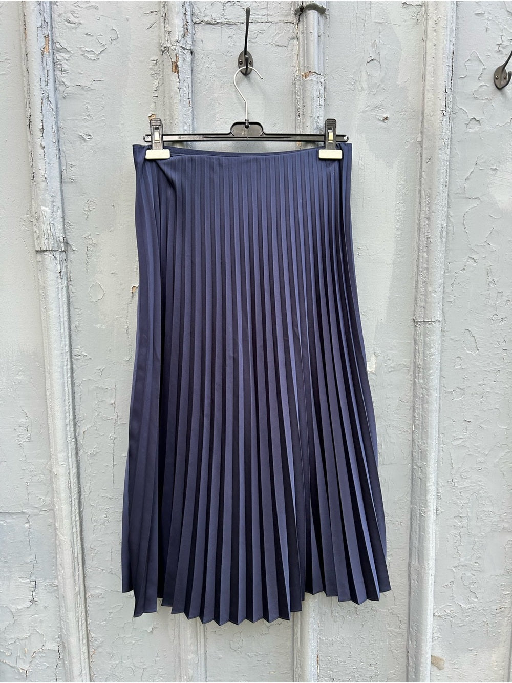 J Crew Navy pleated skirt, size Small