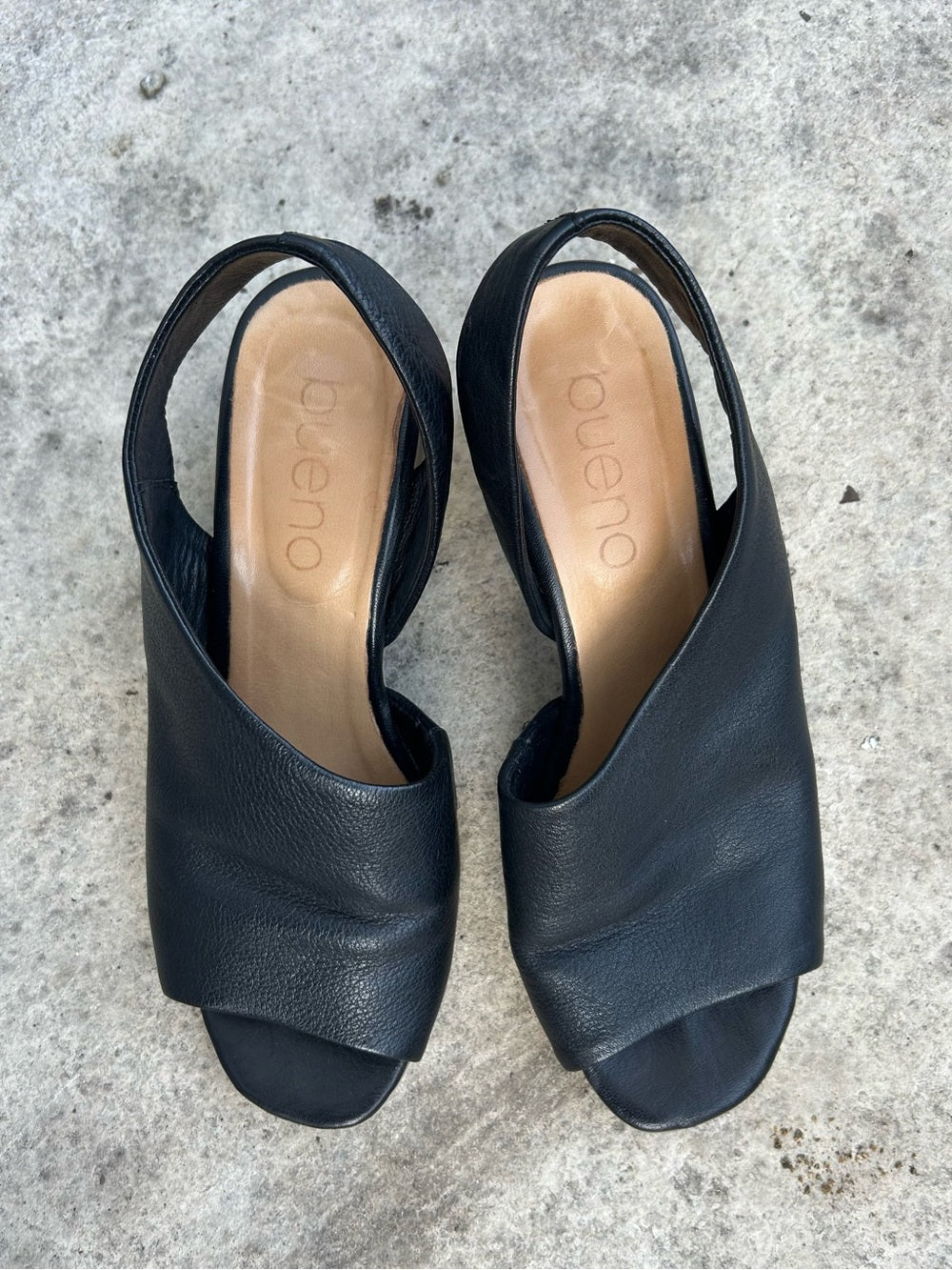Bueno Black Leather Ryder Slingback, size 37