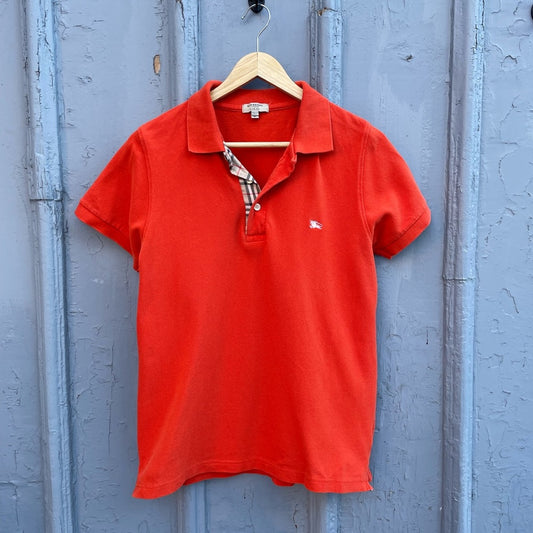 Burberry Tangerine Orange Polo Shirt, size M