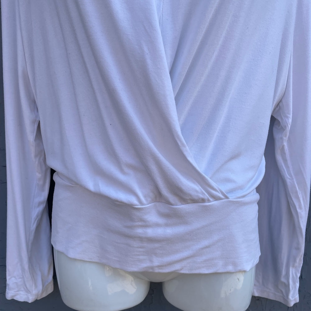 BRENDA BEDDOME White Cross Front Shirt, size M