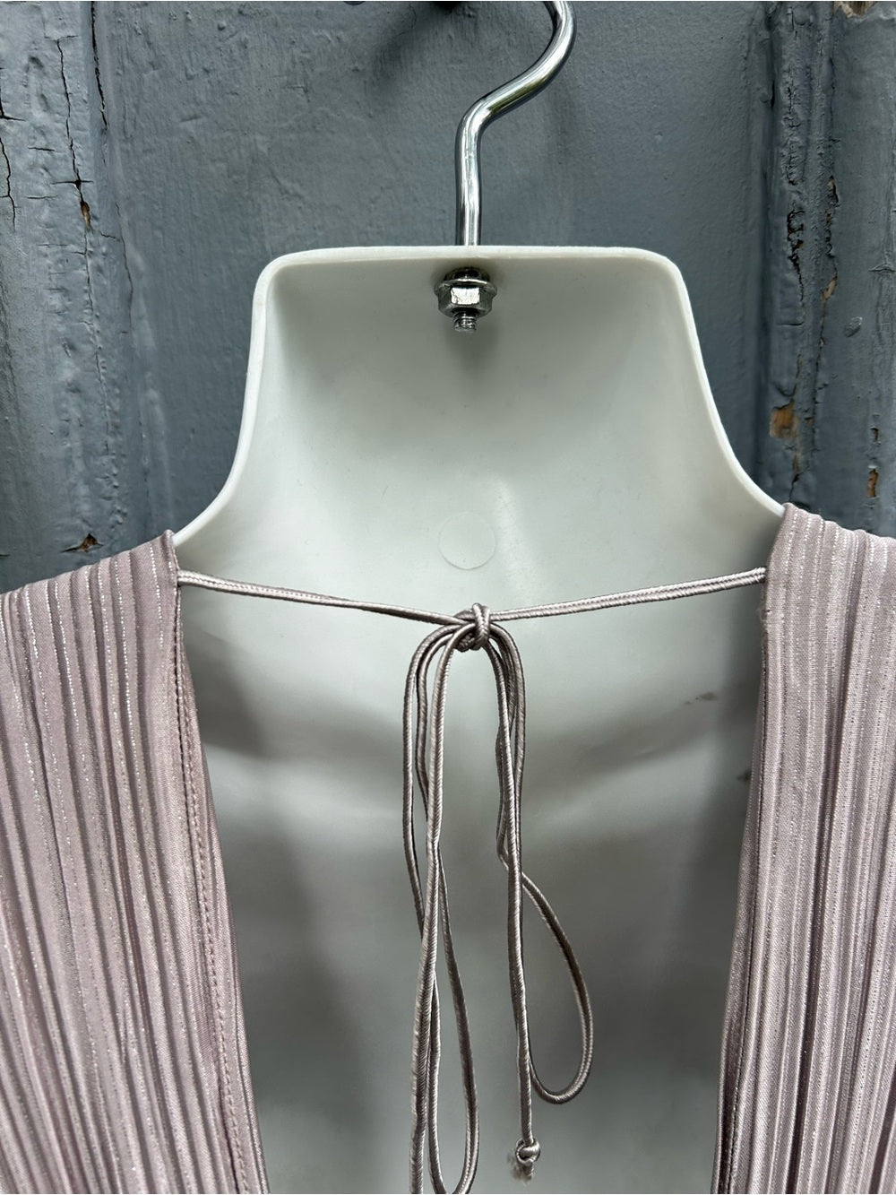 Rotate by Birger Christensen Pleated Silver Jumpsuit, size M
