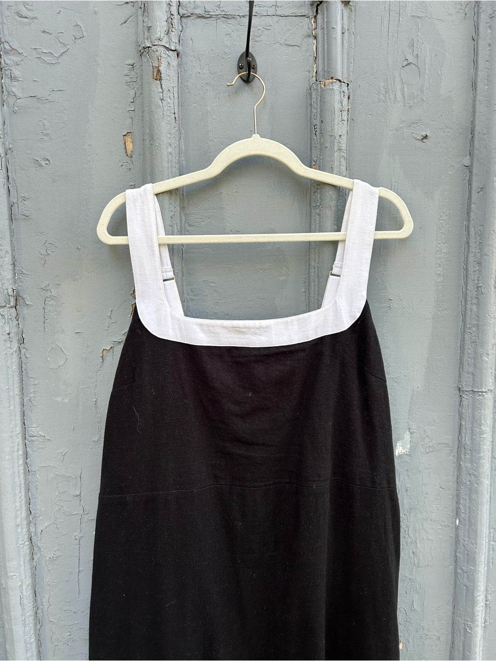 Abercrombie & Fitch Black & White Linen Cotton Smocked Dress, size XL