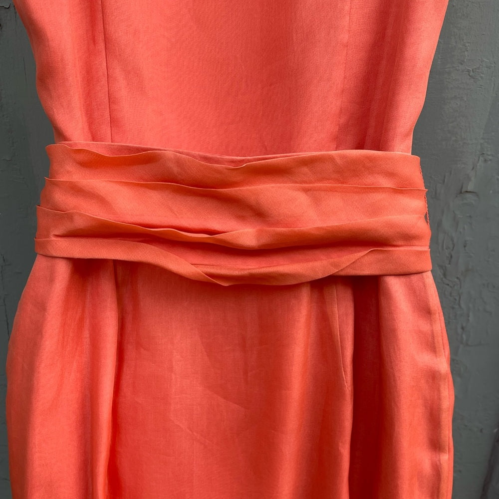 Coast Couture UK Peach Silk Ruffle dress, size UK 8/US 4