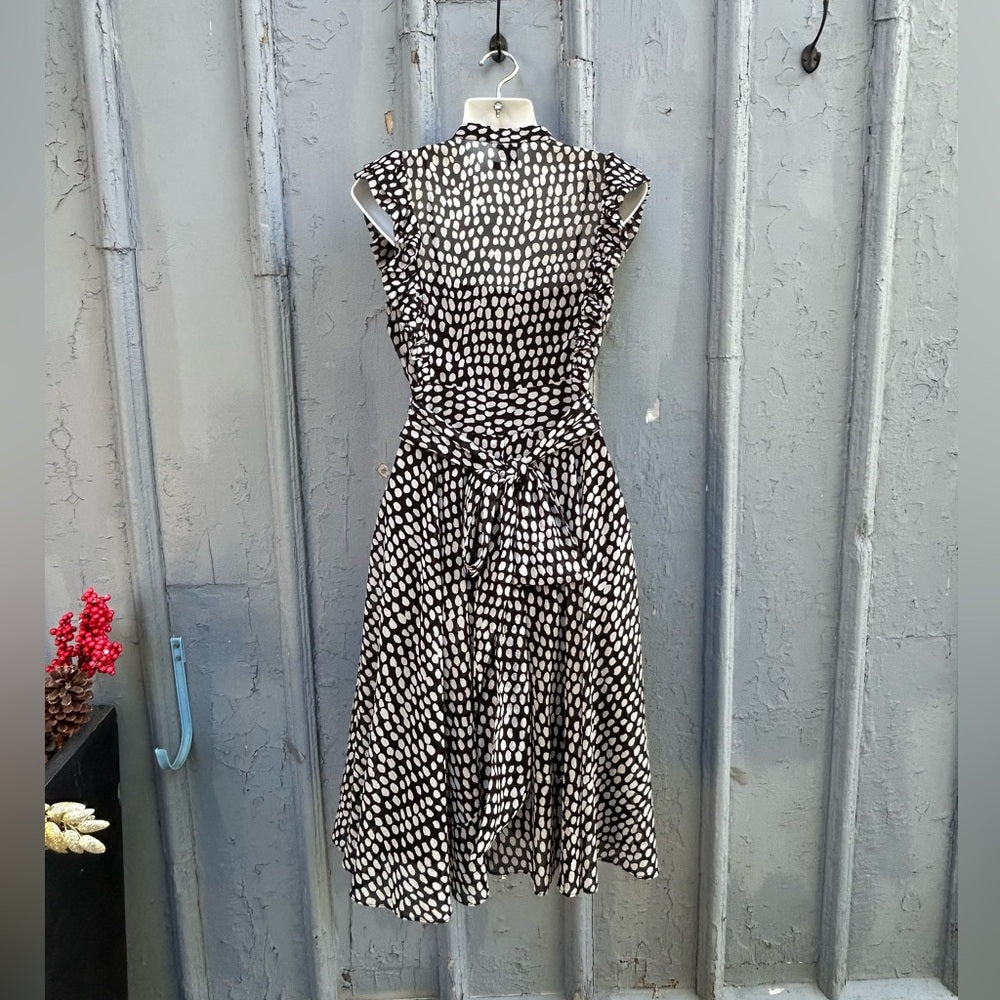 Club Monaco Saffra Printed Ruffle Dress, size 0