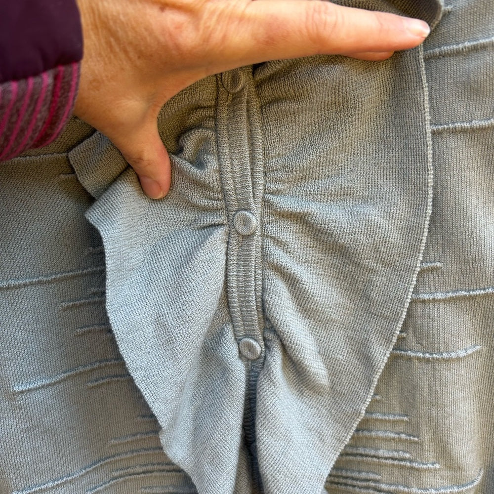 Red Valentino blue ruffle front sweater, size approx Small