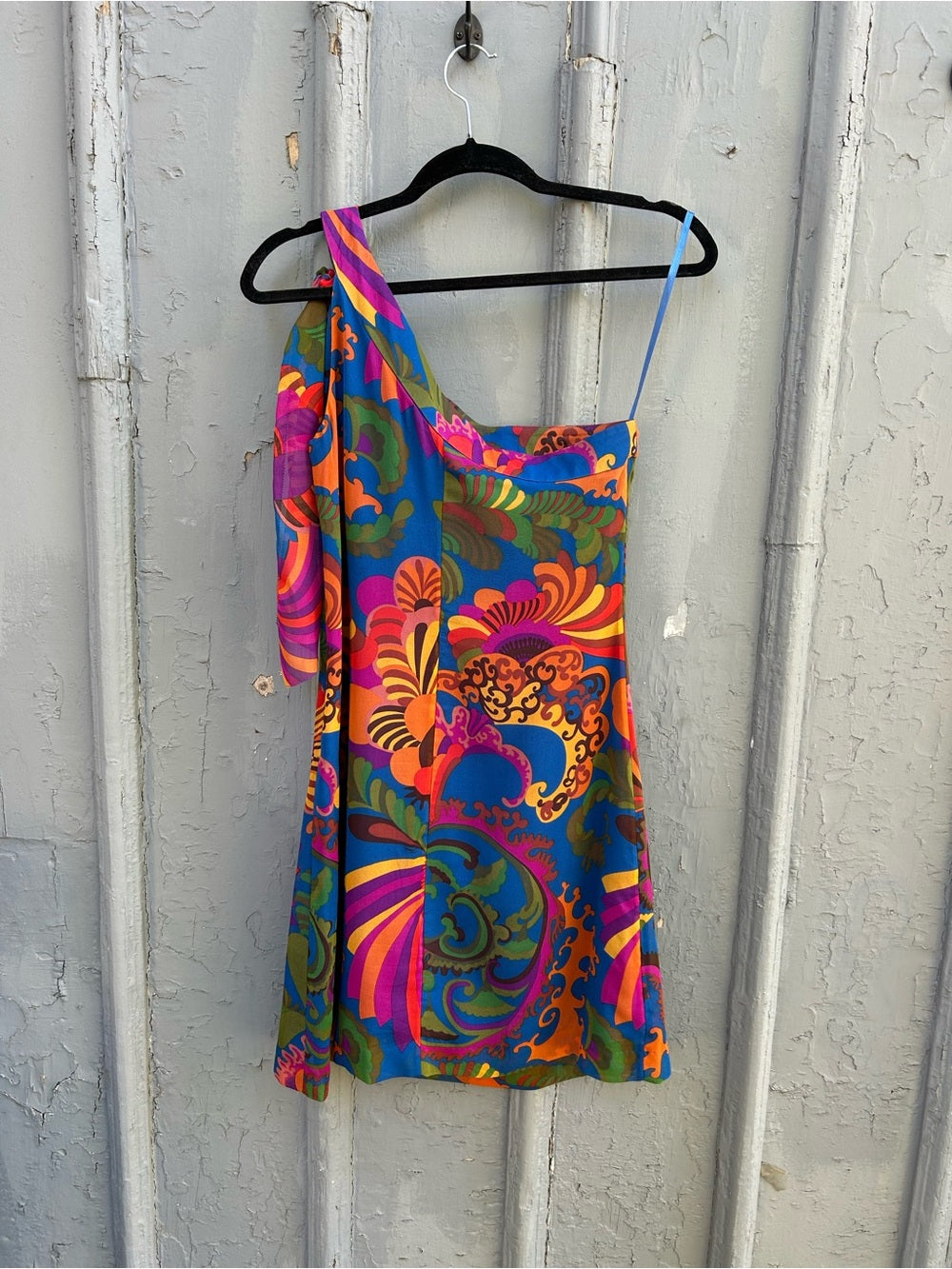 Banana Republic x Trina Turk Coachella one shoulder silk dress, size 4