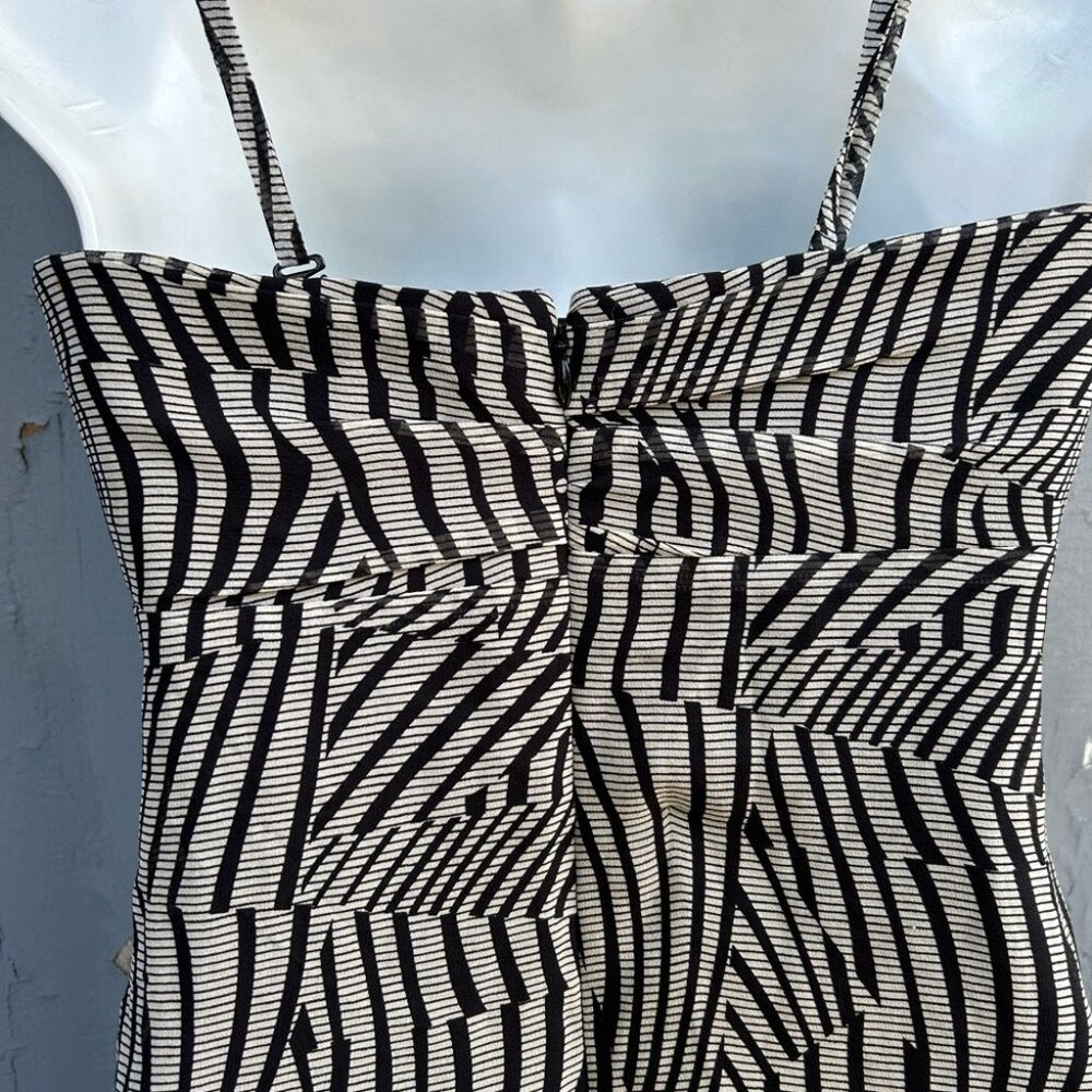 Ted Baker Emidius Zebra Print Silk Strap Dress, size Ted 4 (approx US 8)