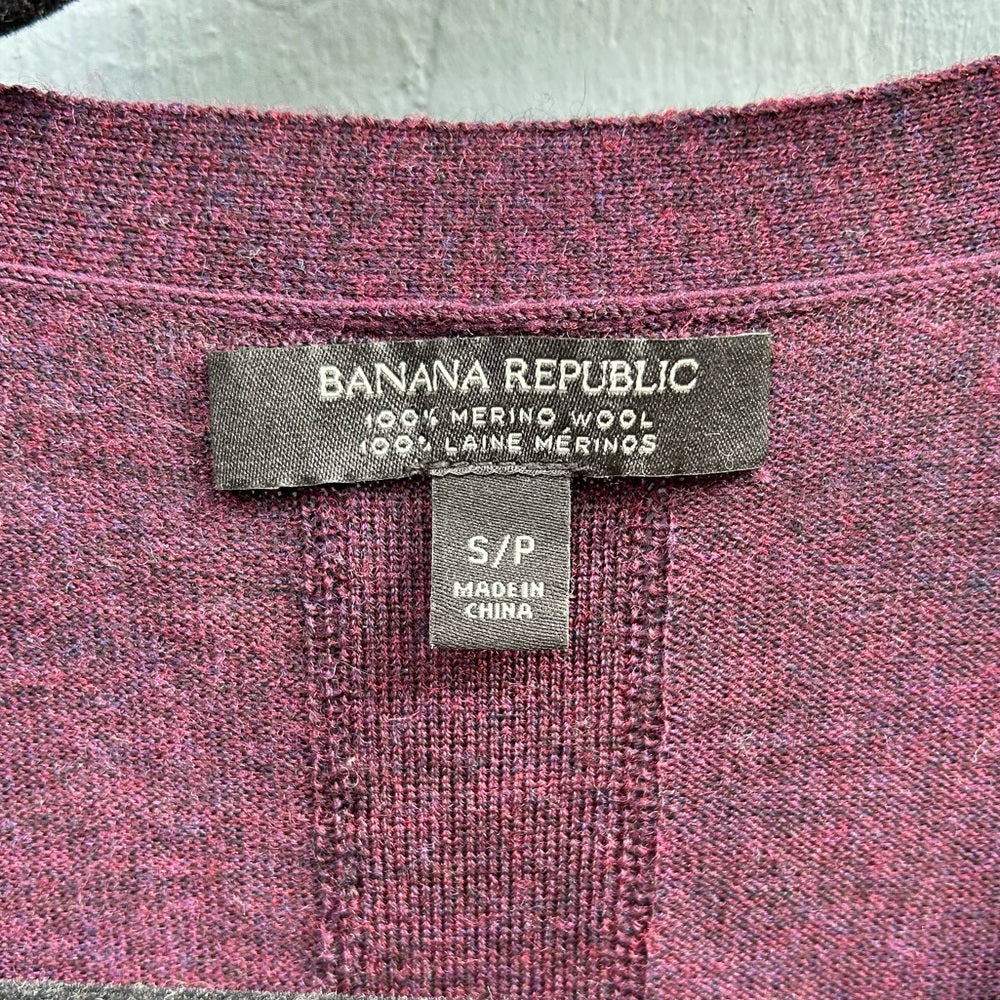 Banana Republic Burgundy Cardigan Sweater, Small