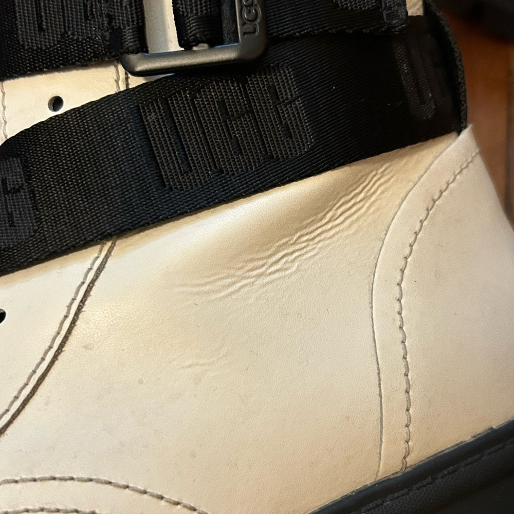 Ugg White Sid Combat Boots, size 7