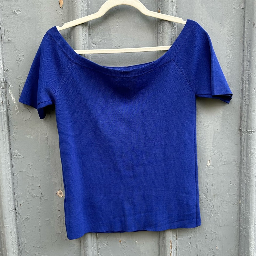 Massimo Dutti Royal Blue Knit Tee, Large