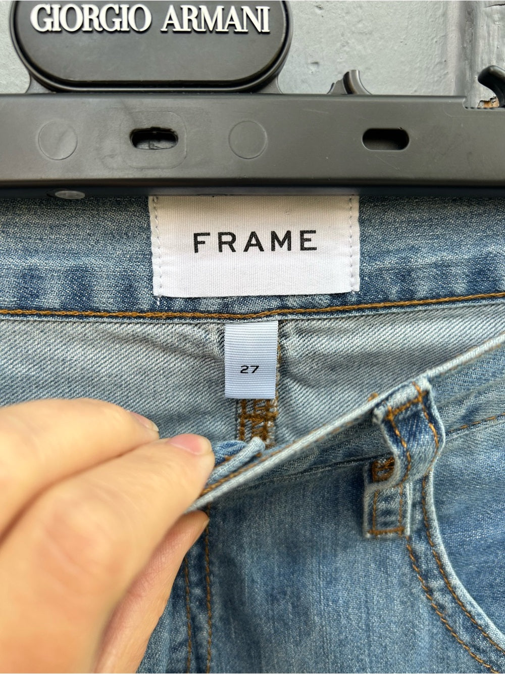 Frame Chambray Le Pixie Wide Leg, size 27