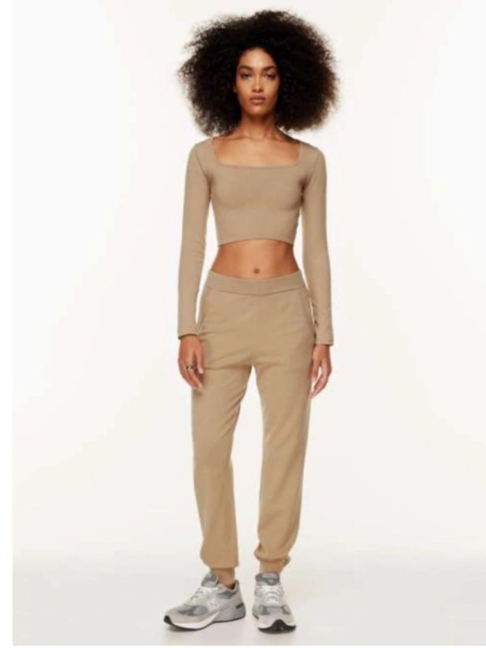 Babaton Knit Beige Rodin Lounge Pants, size XS