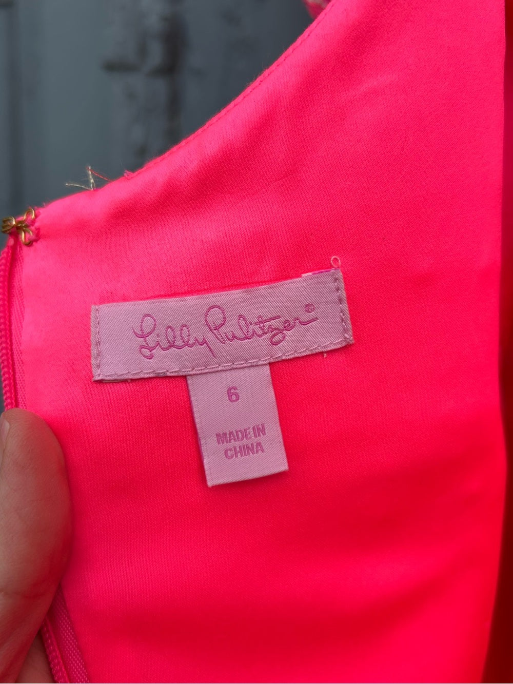 Lilly Pulitzer Pink Metallic Brocade Shift, size 6