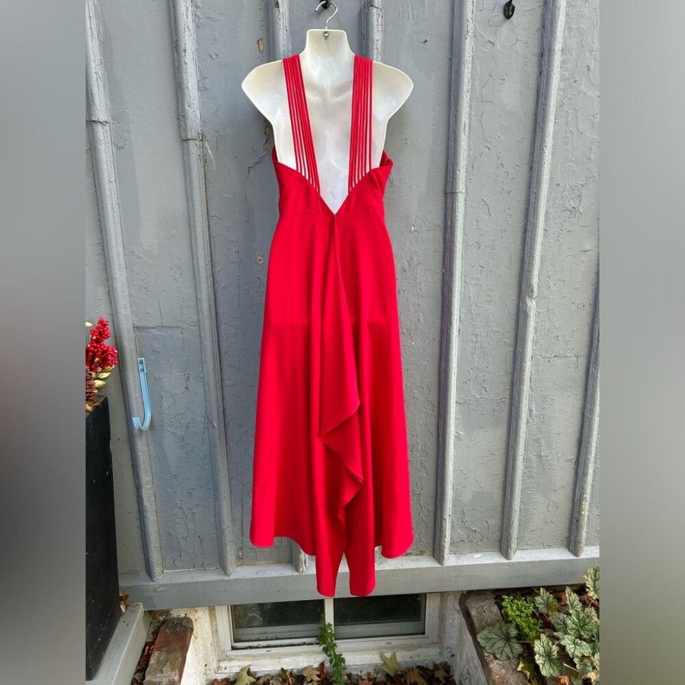 Halston Heritage Red High Low Dress, size 6