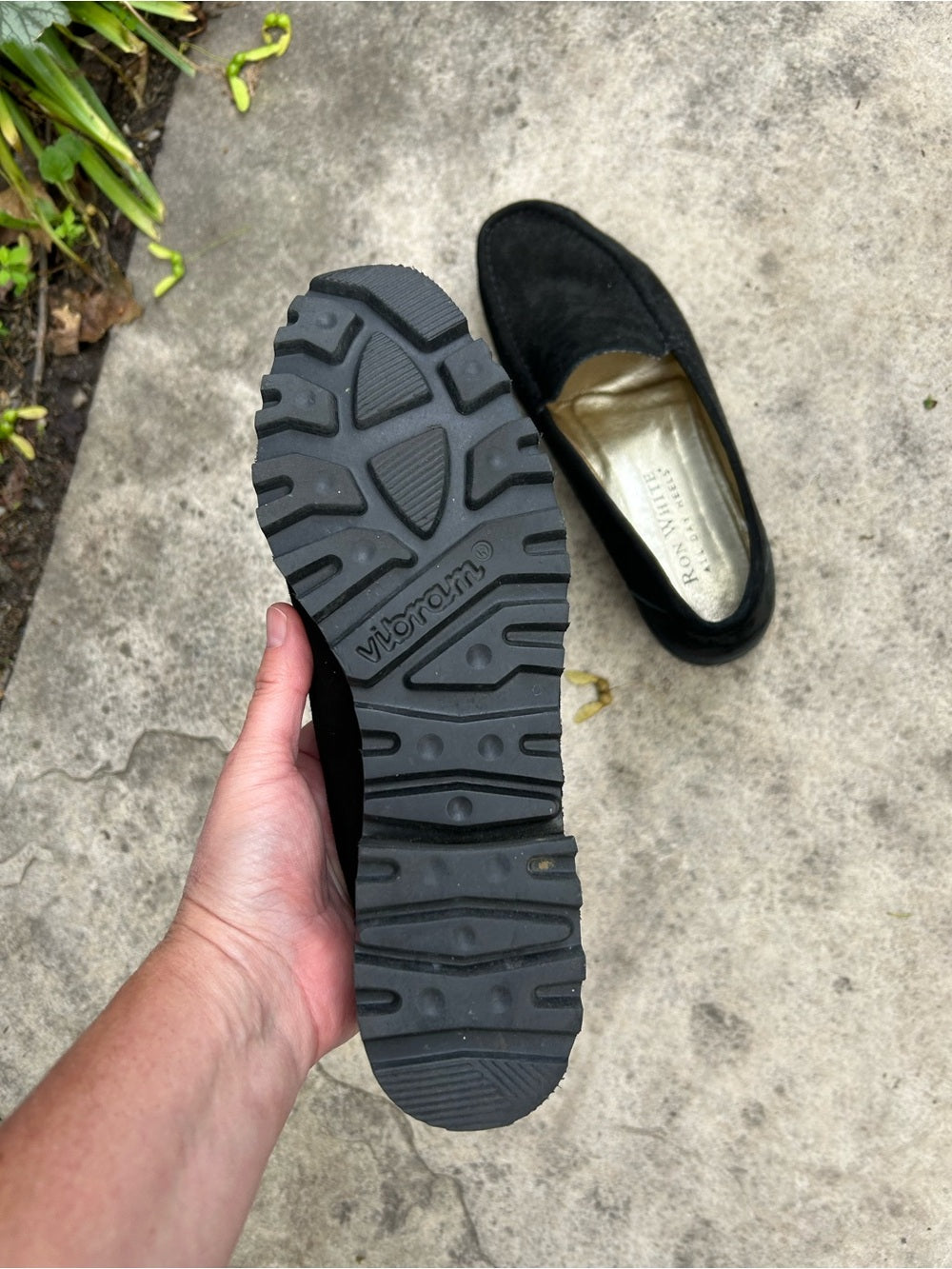 Ron White Rita Black Suede Loafer, size 38.5 (7.5 US)