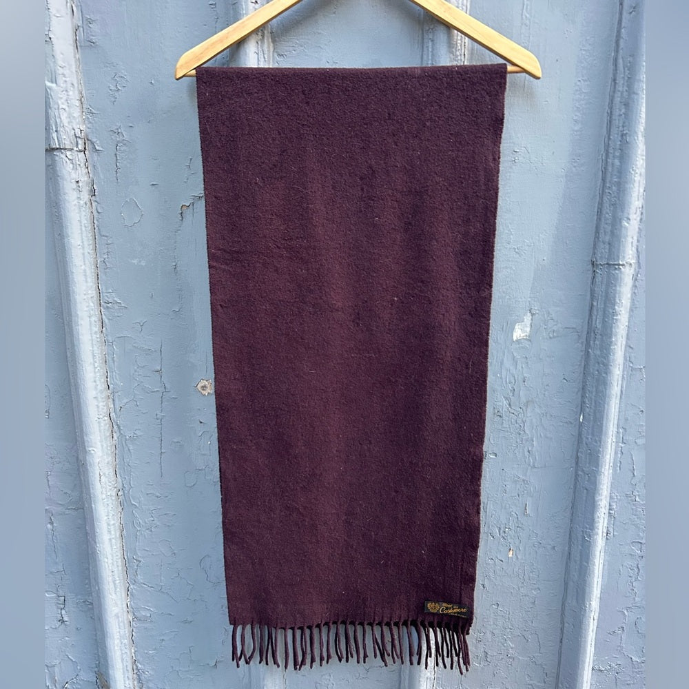 Vintage Italian Wool Cashmere Scarf, 66” x 14 1/4”