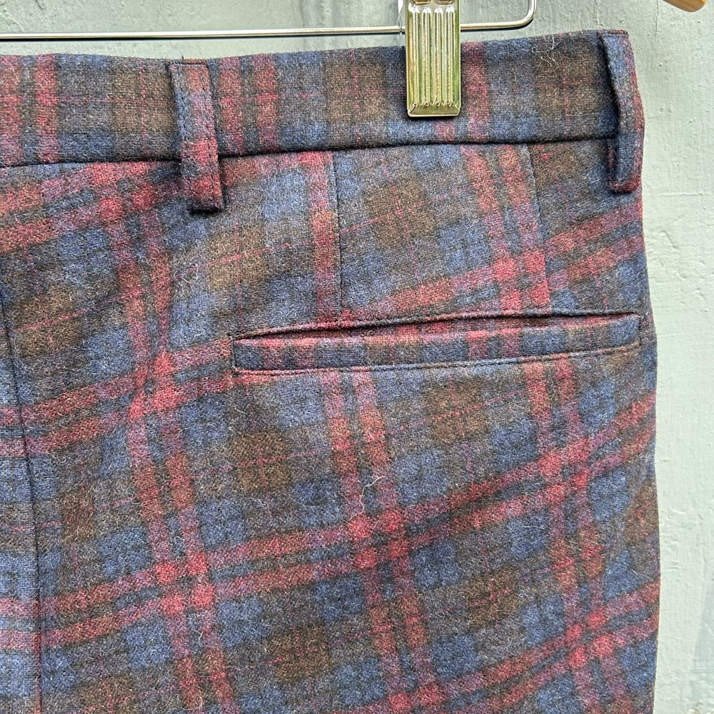 Sand Copenhagen plaid wool blend pants, size 46 (US 6/8)
