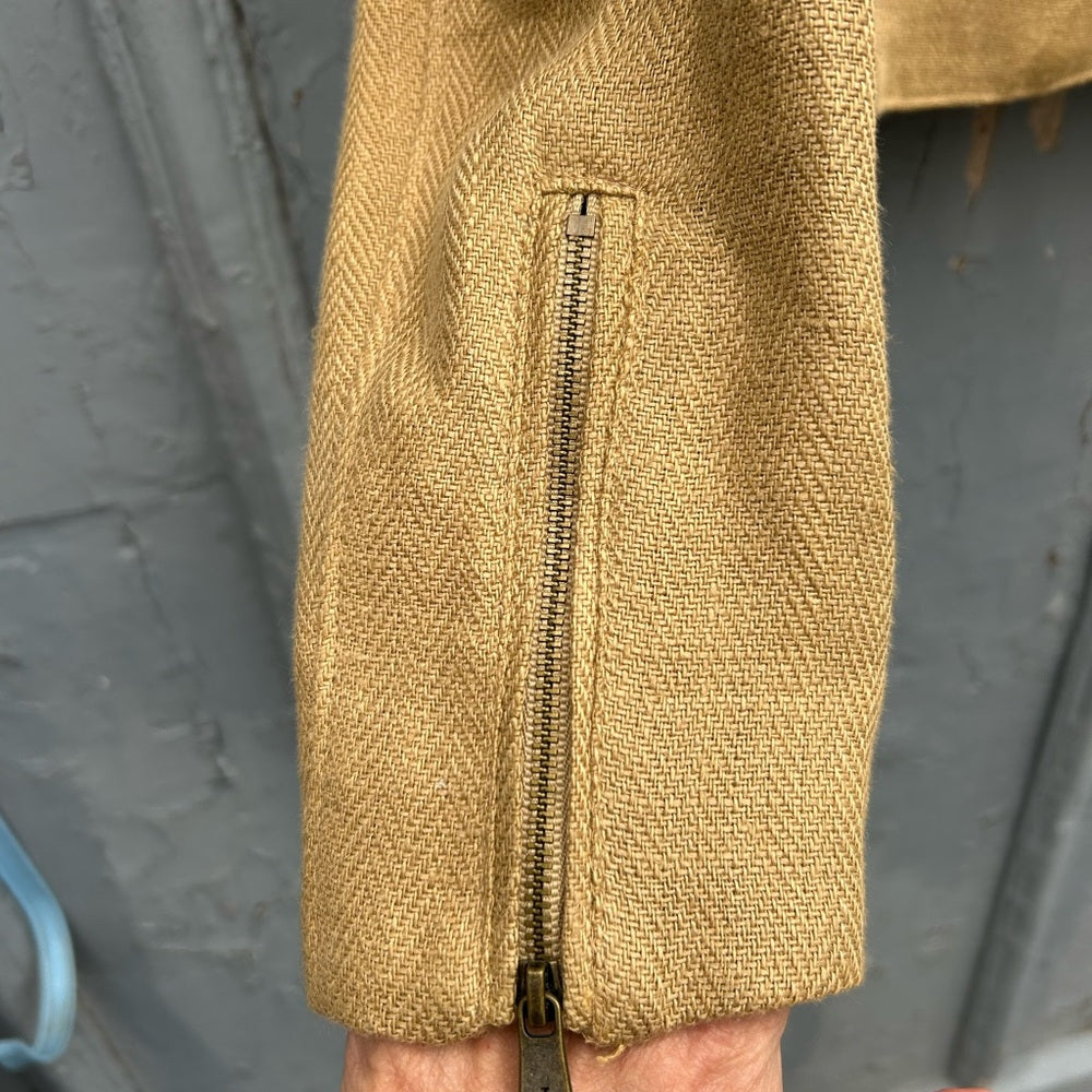 Lauren Ralph Lauren beige Linen moto jacket, size 6