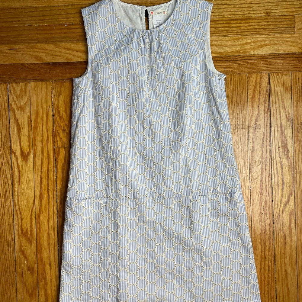 Crewcuts Blue/White Dress & Olive Juice Cardigan, size 12